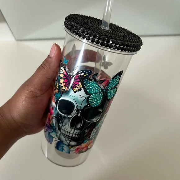 20oz Skeletal Tumbler New! - Picture 3 of 4